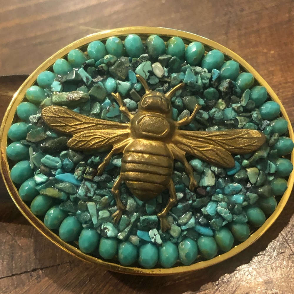 Wimberly turquoise stone bee belt buckle